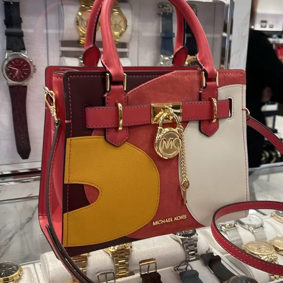 MICHAEL KORS Hamilton Small Two-Tone Satchel
COLOR LIGHT BERRY SHERBET MULTI
NWT - Picture 6 of 16